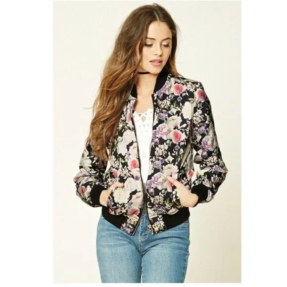 Forever 21 Jackets Coats New Forever Black Pink White